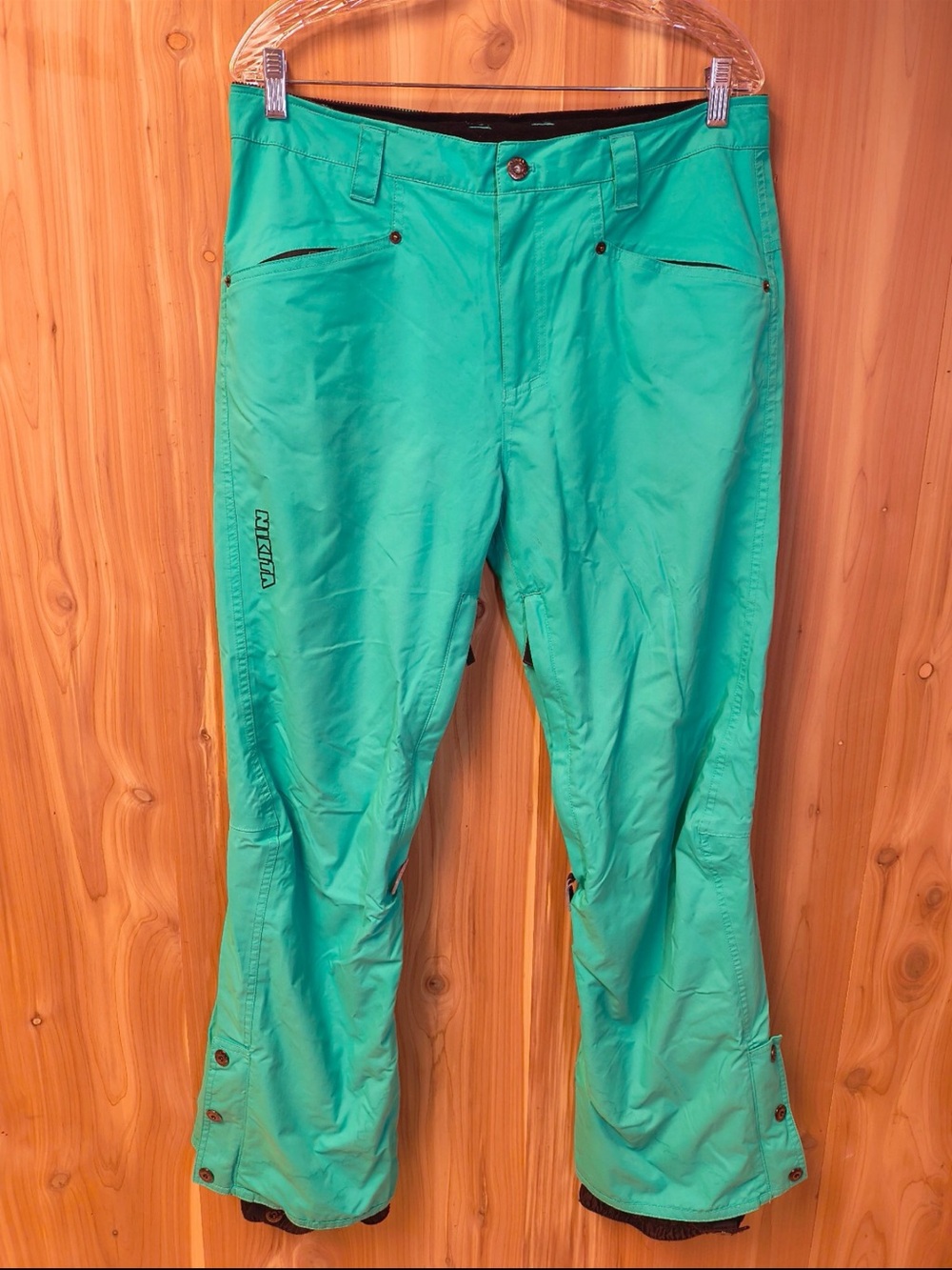 Nikita Bright Green Waterproof Ski Snowboard Pants, Size Large